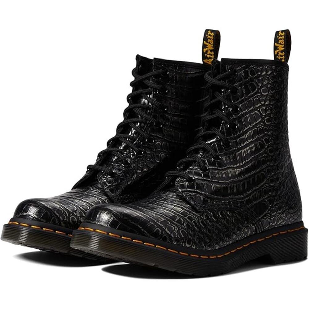 NEW Dr. Martens 1460 Wild Croc Women’s Boots Black Size 7 R27249029
